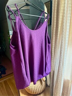 Women’s Purple Eyelet Cami Tank Top